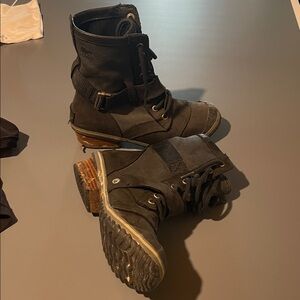 Sorel Black Moto Boots for Women